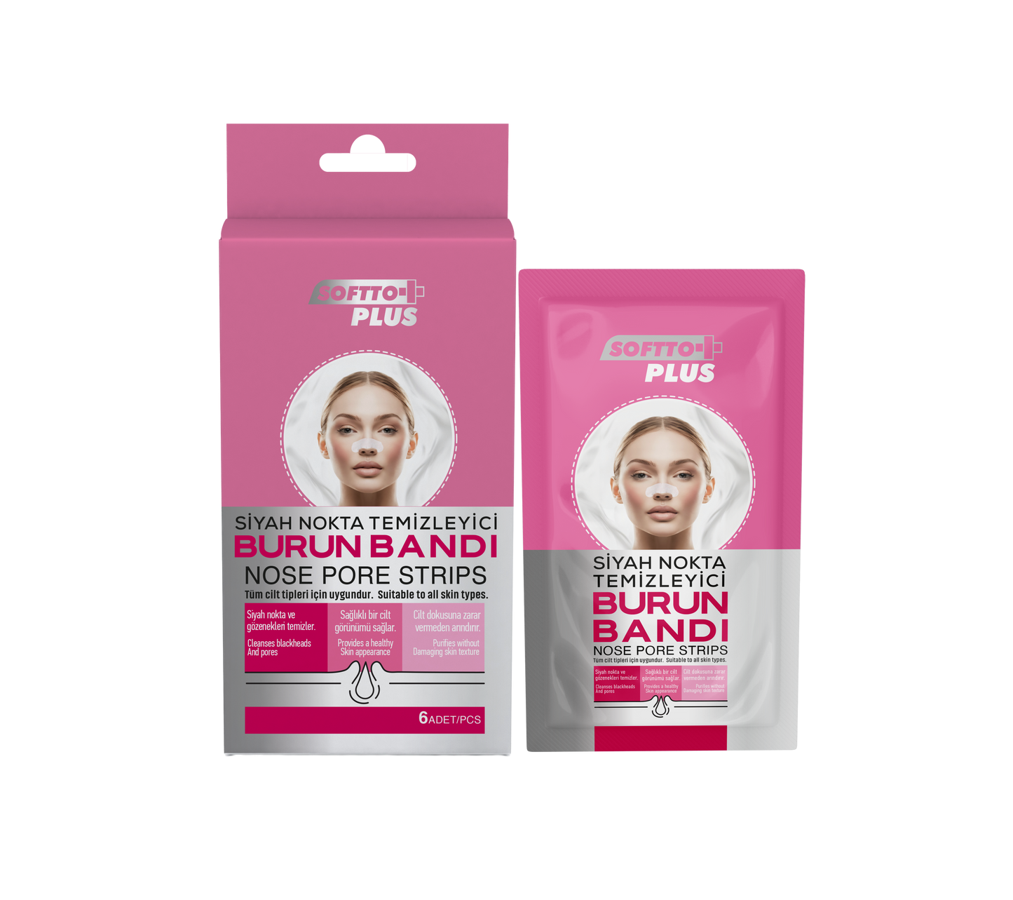 Charcoal Nose Strips – Pore & Blackhead Cleansing (6 pieces) – For Women